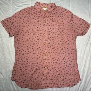 Koto Hawaiian Shirt Mens Large Button Up Short Sleeve triangle pattern